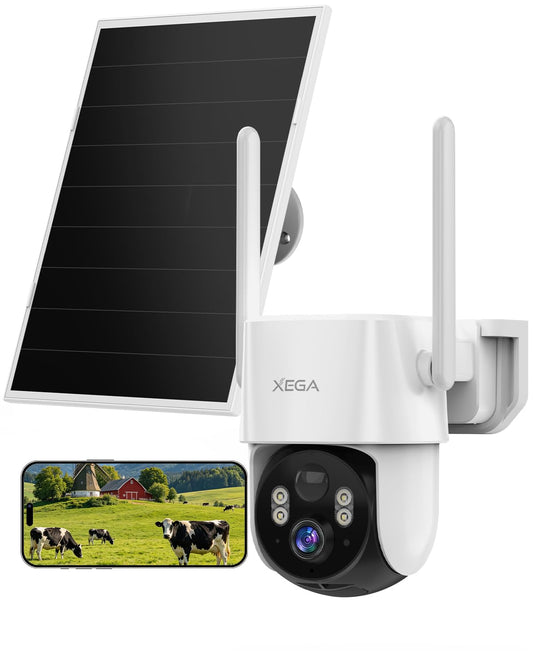 Xega Caméra 4G Solaire AOV 24/7 2K avec Carte SIM – Sans Wi-Fi