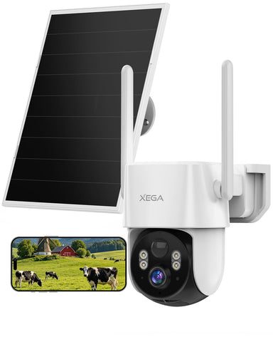 Xega Caméra 4G Solaire AOV 24/7 2K avec Carte SIM – Sans Wi-Fi
