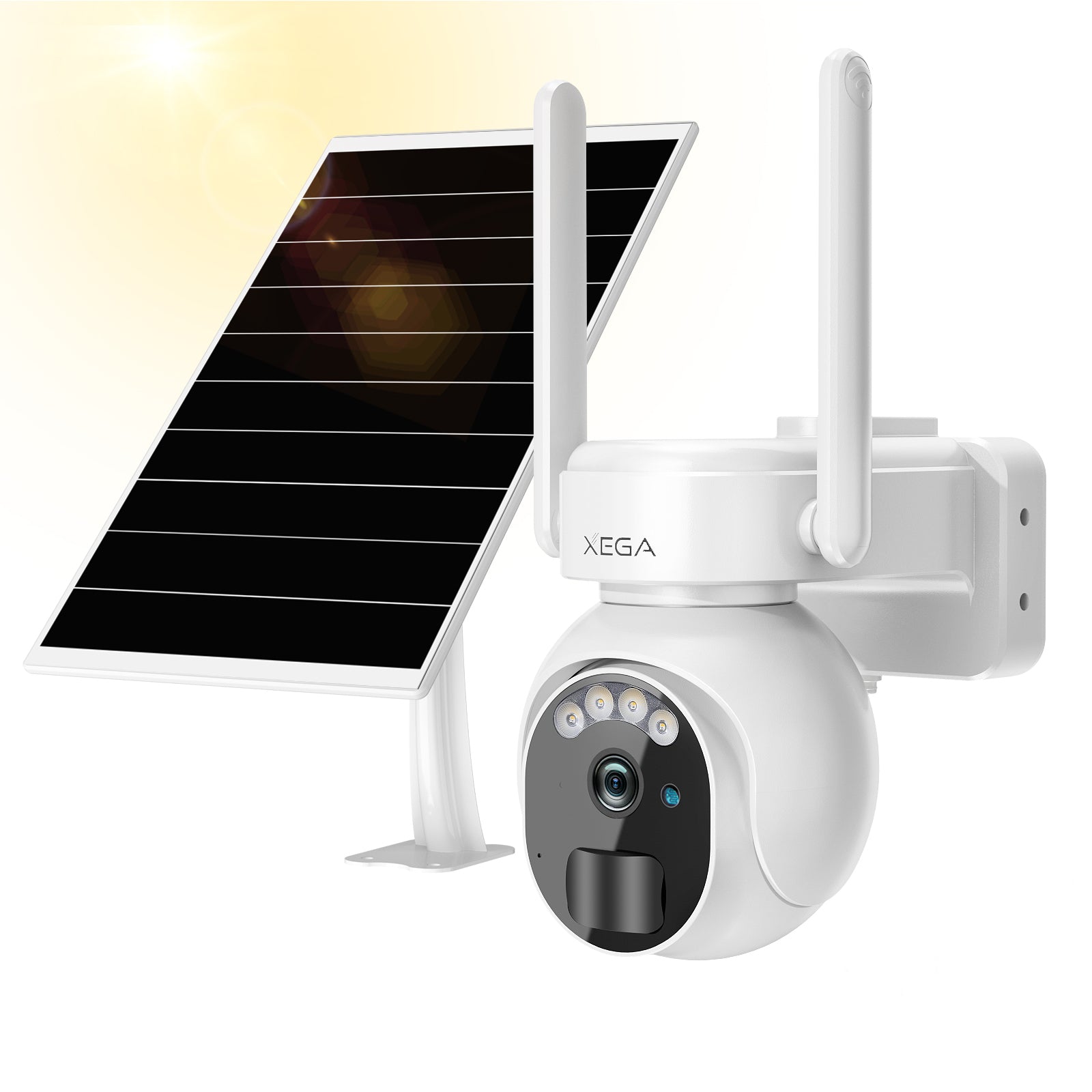 3G/4G LTE Caméra Surveillance Solaire, IP Camera Extérieure sans Fil 2K HD, Détection de Mouvement