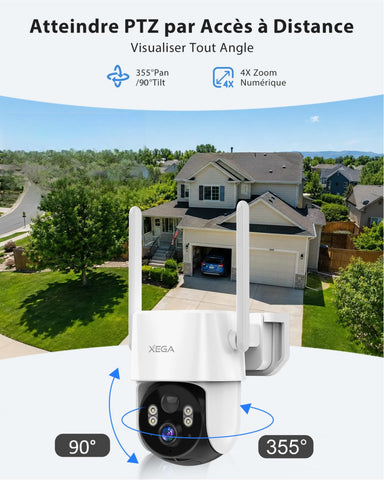 Xega Caméra 4G Solaire AOV 24/7 2K avec Carte SIM – Sans Wi-Fi