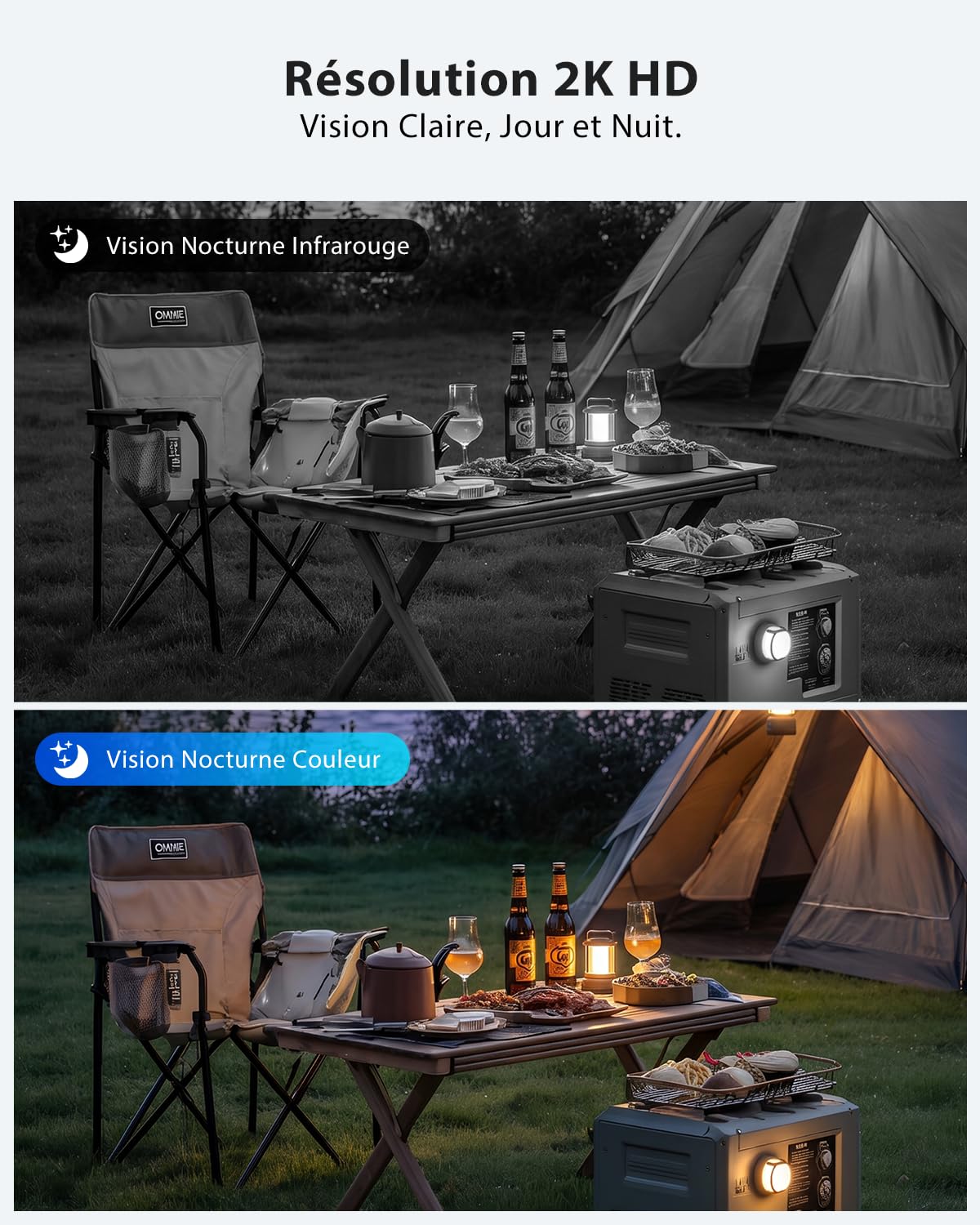 Xega Caméra 4G Solaire AOV 24/7 2K avec Carte SIM – Sans Wi-Fi