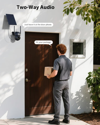 Xega Camera Solaire Exterieur WiFi sans Fil, 2K PTZ IP Camera Surveillance Vision Nocturne Colorée, Détection Humaine PIR, Étanche