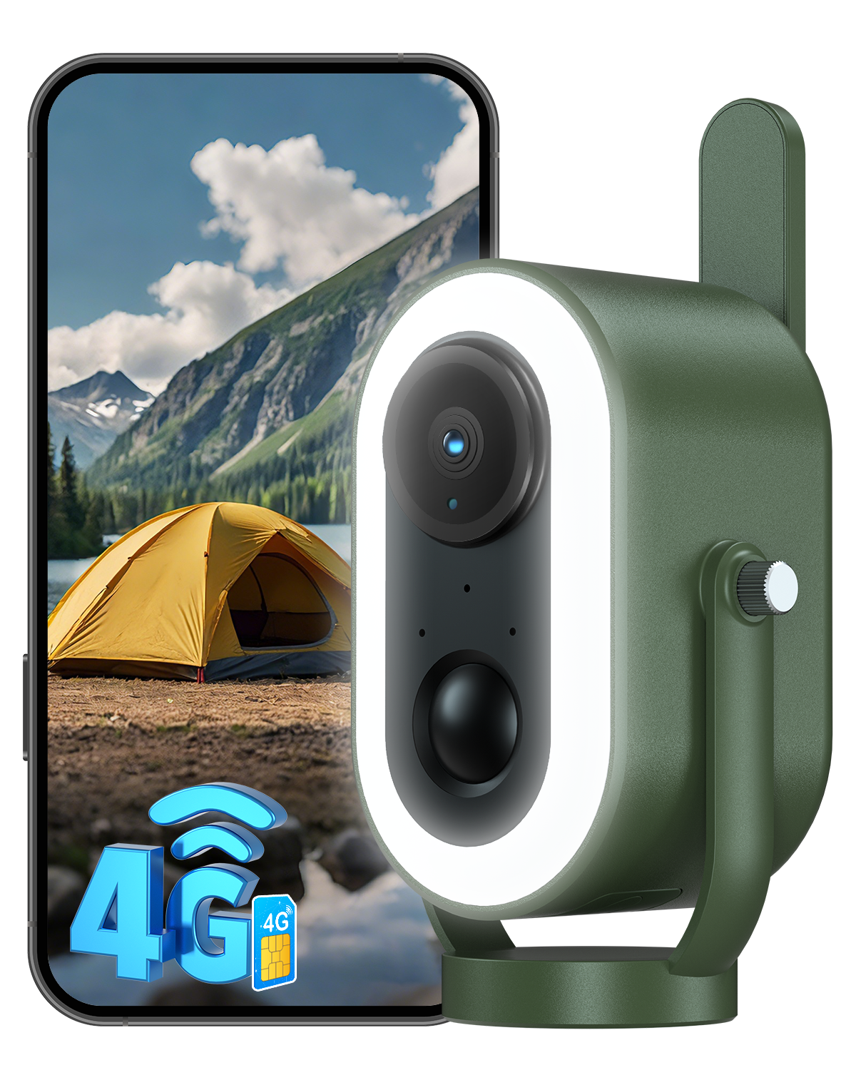 Xega 4G LTE Caméra Magnétique pour Camping pour RV/Camping/Voyage/Pique-Nique