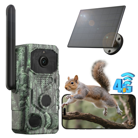 Xega 4G【3 PIR Détection】Caméra de Chasse,Caméra Animaux sans WiFi,940nm Nocturne Infrarouge Invisible,120° Angle,GPS