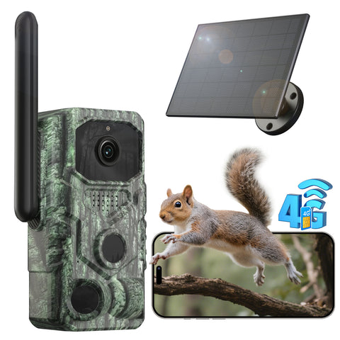 Xega 4G【3 PIR Détection】Caméra de Chasse,Caméra Animaux sans WiFi,940nm Nocturne Infrarouge Invisible,120° Angle,GPS