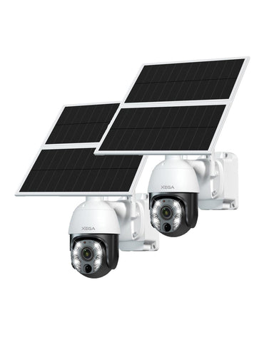 Xega 5MP【10X Zoom Optique】 4G LTE Caméra Surveillance avec Carte SIM 20W Panneau Solaire 30,000mAh Batterie Camera Enregistrement Continu 24/7