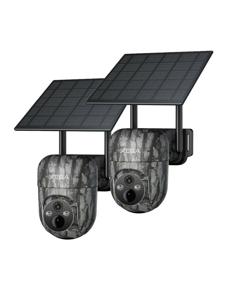 4G LTE Camera de Chasse avec Carte Sim, 2K 3MP IP Caméra Solaire Extérieure sans Fil à Batterie, PTZ Projecteur/Sirène Détection de Mouvement Personnalisée