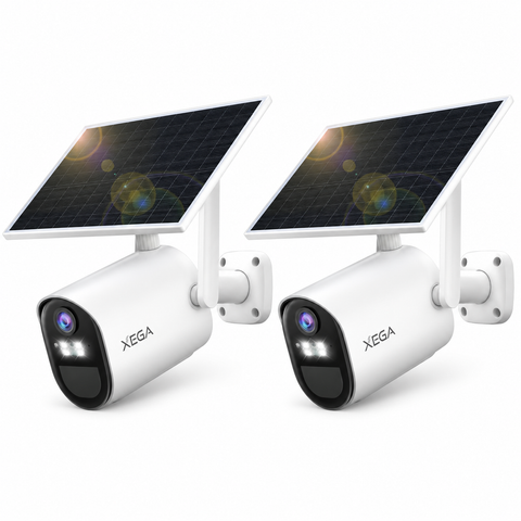 Xega Caméra de Surveillance 4G Solaire 2K avec Carte SIM – Sans Wi‑Fi, Batterie 7 800 mAh
