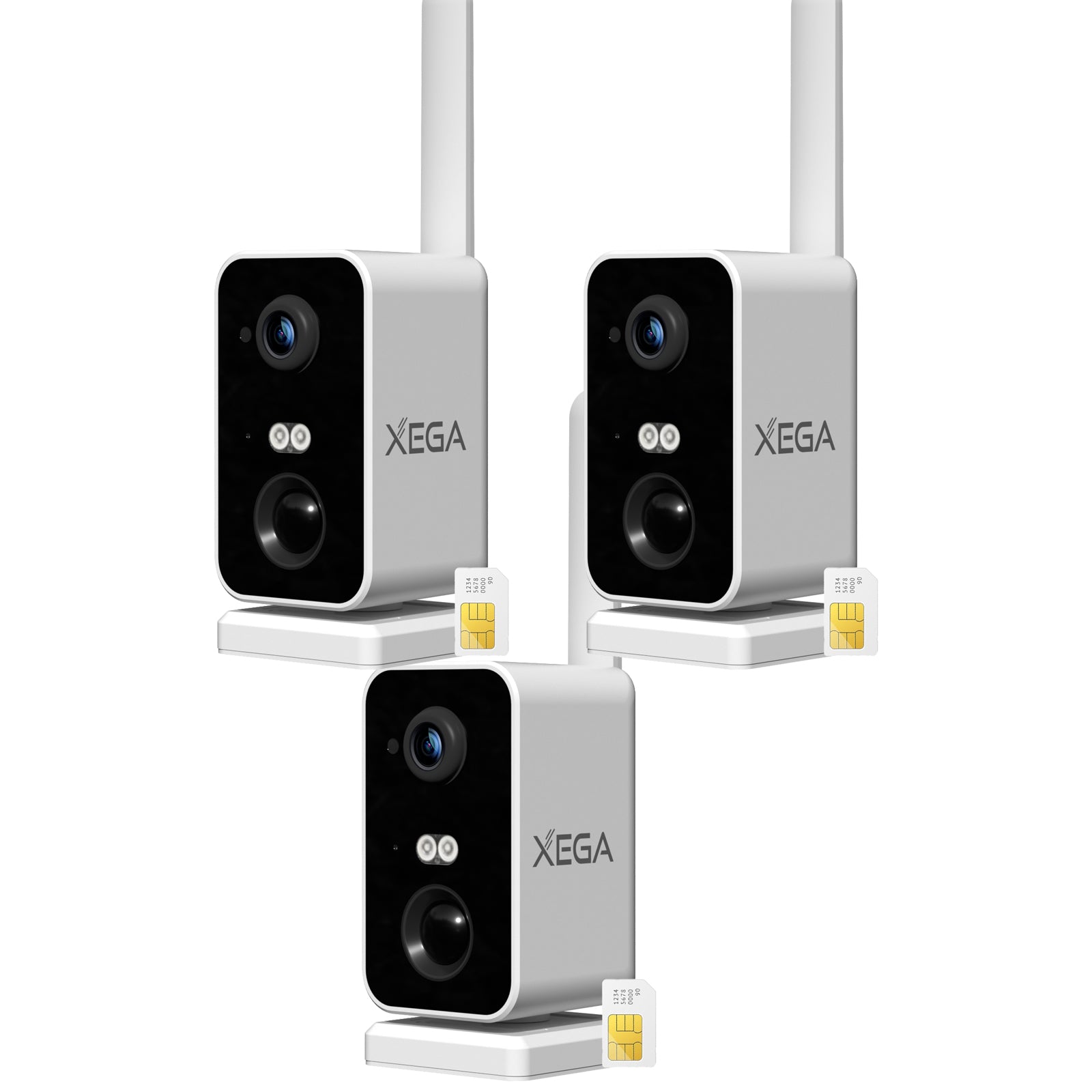 Xega Portable 4G Camera Surveillance avec Carte SIM, CCTV Caméra sans Wi-FI avec Batterie 10000mAh,Pan 180