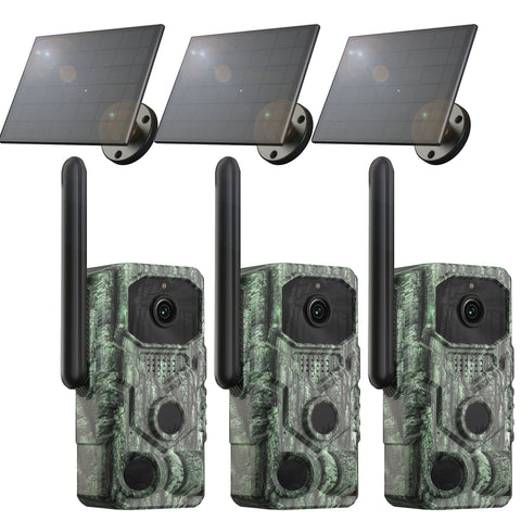 Xega 4G【3 PIR Détection】Caméra de Chasse,Caméra Animaux sans WiFi,940nm Nocturne Infrarouge Invisible,120° Angle,GPS