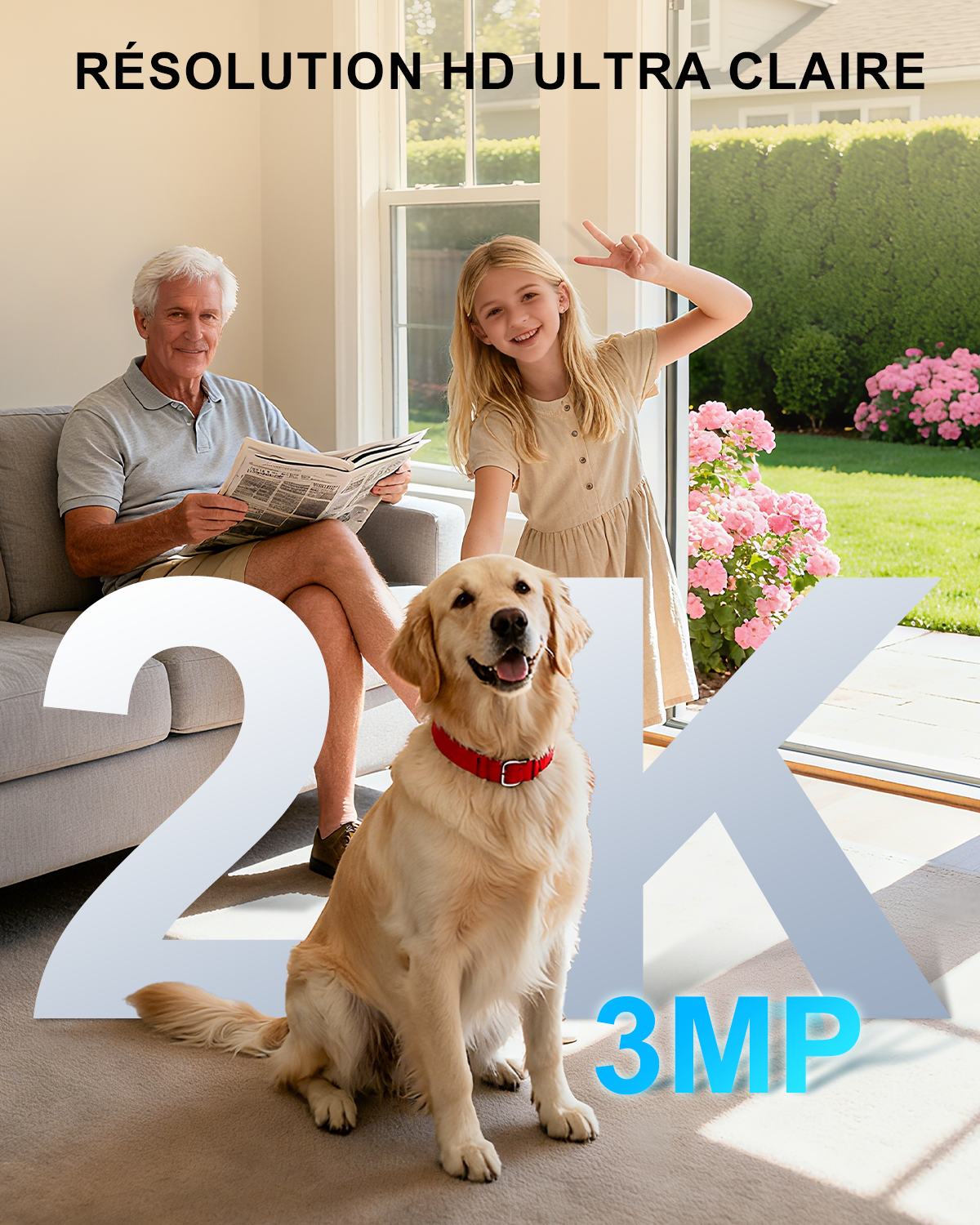 Xega 4G Caméra Surveillance Intérieur avec Carte SIM Filaire,Interieur sans WiFi,355°P 60°T,Détection de Mouvement