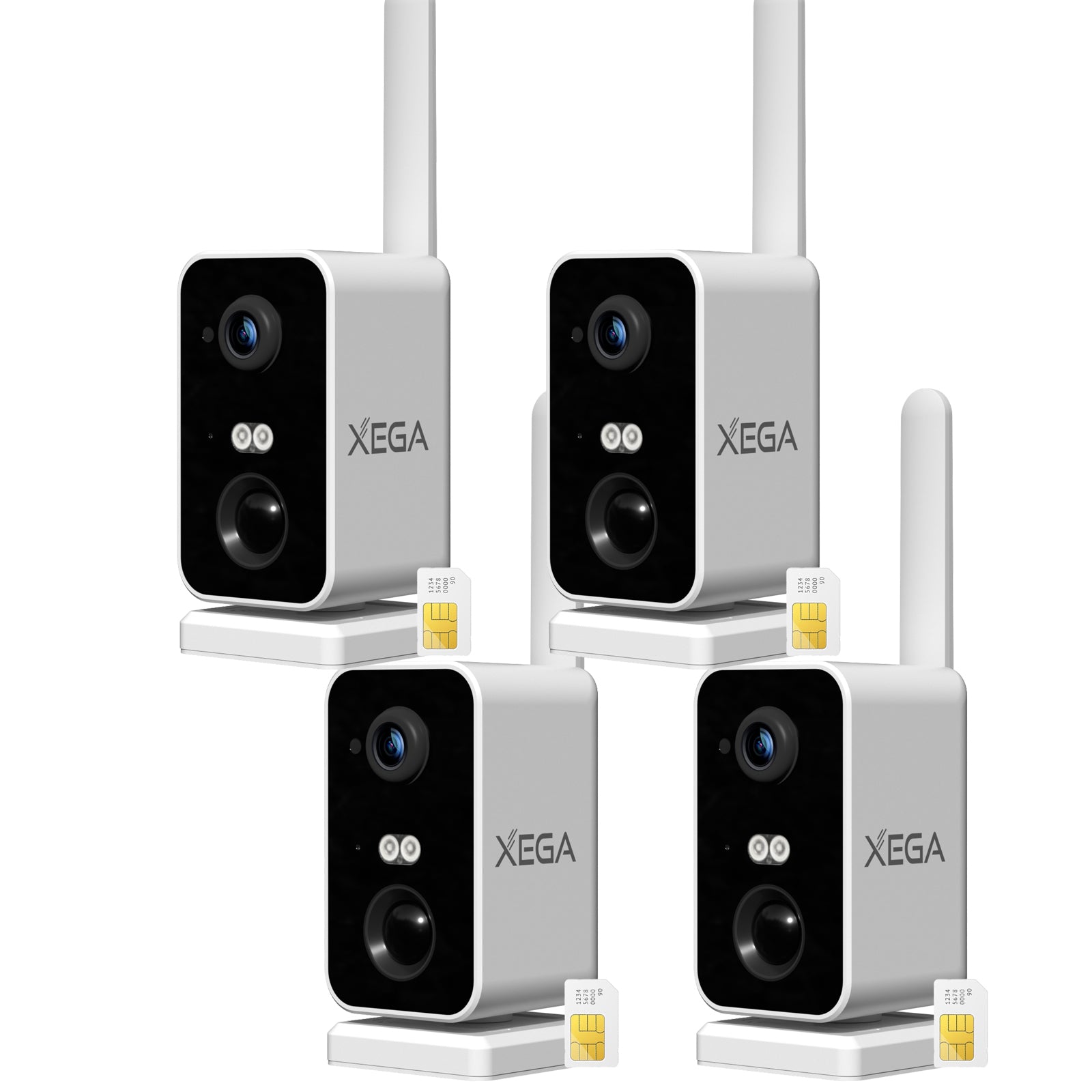Xega Portable 4G Camera Surveillance avec Carte SIM, CCTV Caméra sans Wi-FI avec Batterie 10000mAh,Pan 180
