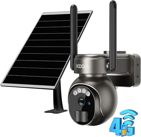 【2ᵉ article à seulement 19,99 €】3G/4G LTE Caméra Surveillance Solaire, IP Camera Extérieure sans Fil 2K HD, Détection de Mouvement