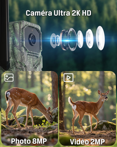 Xega 4G【3 PIR Détection】Caméra de Chasse,Caméra Animaux sans WiFi,940nm Nocturne Infrarouge Invisible,120° Angle,GPS