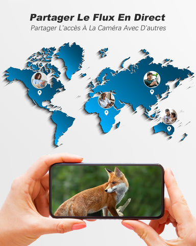 4G LTE Camera de Chasse avec Carte Sim, 2K 3MP IP Caméra Solaire Extérieure sans Fil à Batterie, PTZ Projecteur/Sirène Détection de Mouvement Personnalisée