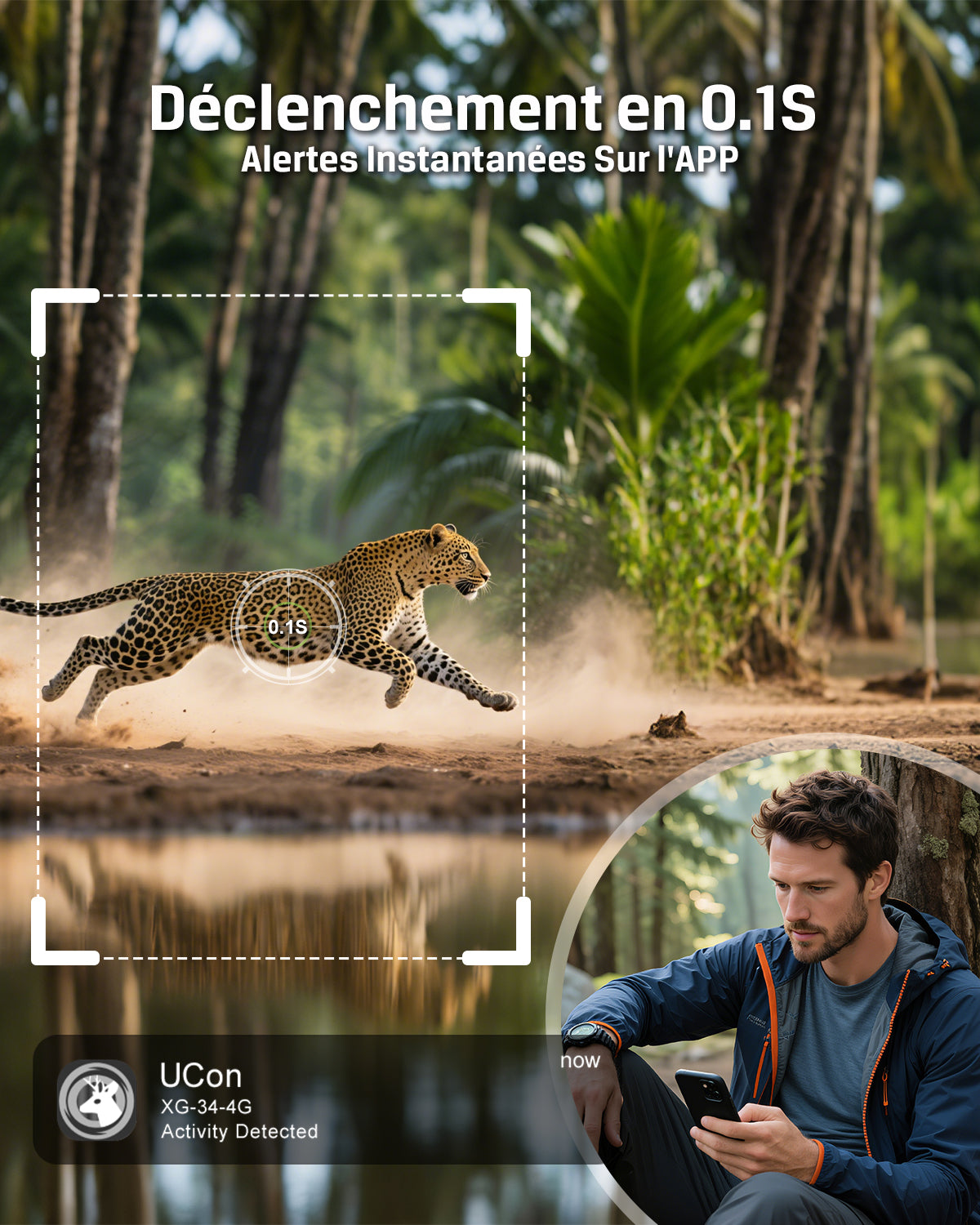 Xega 4G【3 PIR Détection】Caméra de Chasse,Caméra Animaux sans WiFi,940nm Nocturne Infrarouge Invisible,120° Angle,GPS