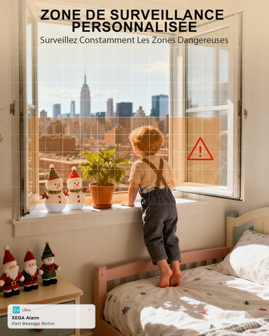 Xega 4G Caméra Surveillance Intérieur avec Carte SIM Filaire,Interieur sans WiFi,355°P 60°T,Détection de Mouvement