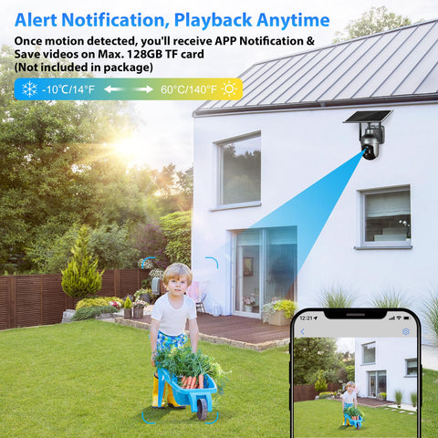 Xega 3G/4G LTE Caméra Surveillance Solaire Extérieure sans Fil, 2K PTZ Caméra IP Carte SIM Intégrée avec 30M Vision Nocturne Couleur, PIR Détection