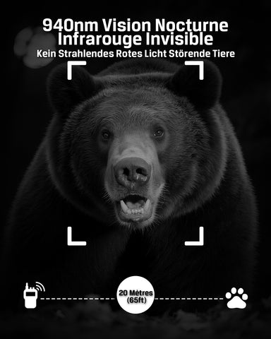Xega 4G【3 PIR Détection】Caméra de Chasse,Caméra Animaux sans WiFi,940nm Nocturne Infrarouge Invisible,120° Angle,GPS