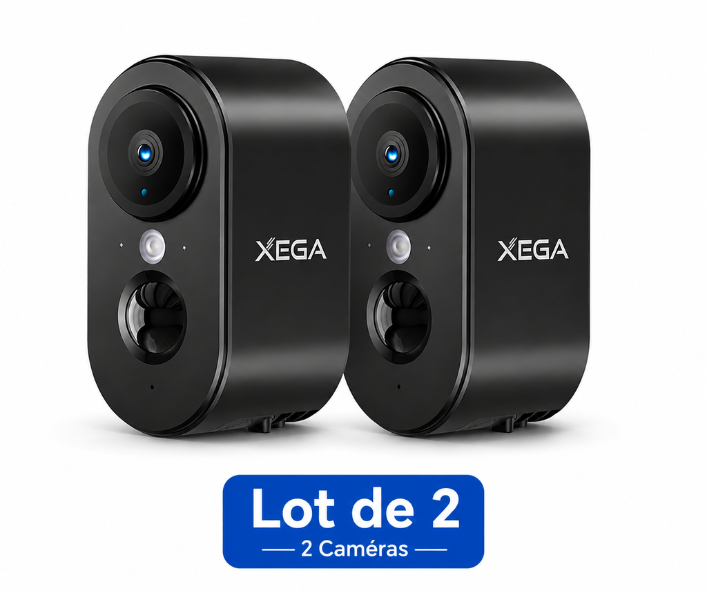 Xega 3G/4G LTE caméra de sécurité Intérieur avec Carte SIM, Vision Nocturne Couleur, Audio 2 Voies