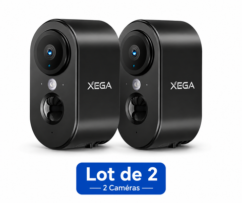Xega 3G/4G LTE caméra de sécurité Intérieur avec Carte SIM, Vision Nocturne Couleur, Audio 2 Voies