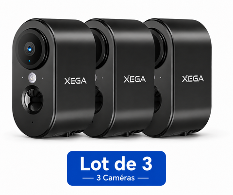 Xega 3G/4G LTE caméra de sécurité Intérieur avec Carte SIM, Vision Nocturne Couleur, Audio 2 Voies