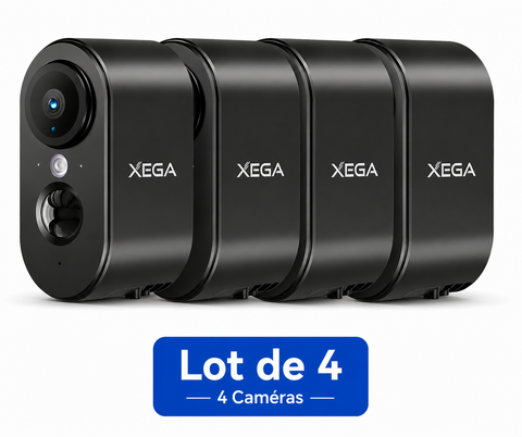 Xega 3G/4G LTE caméra de sécurité Intérieur avec Carte SIM, Vision Nocturne Couleur, Audio 2 Voies