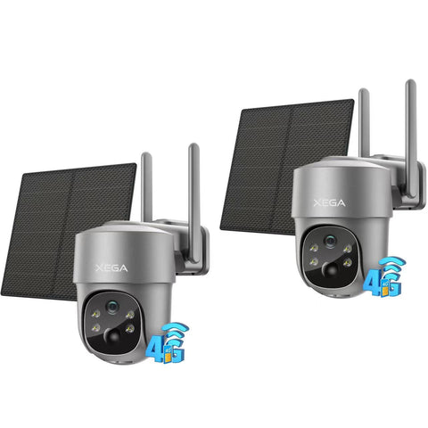 3G/4G LTE Caméra Surveillance Solaire Extérieure sans Fil, Vision Nocturne HD,inclinable à 355°/90°