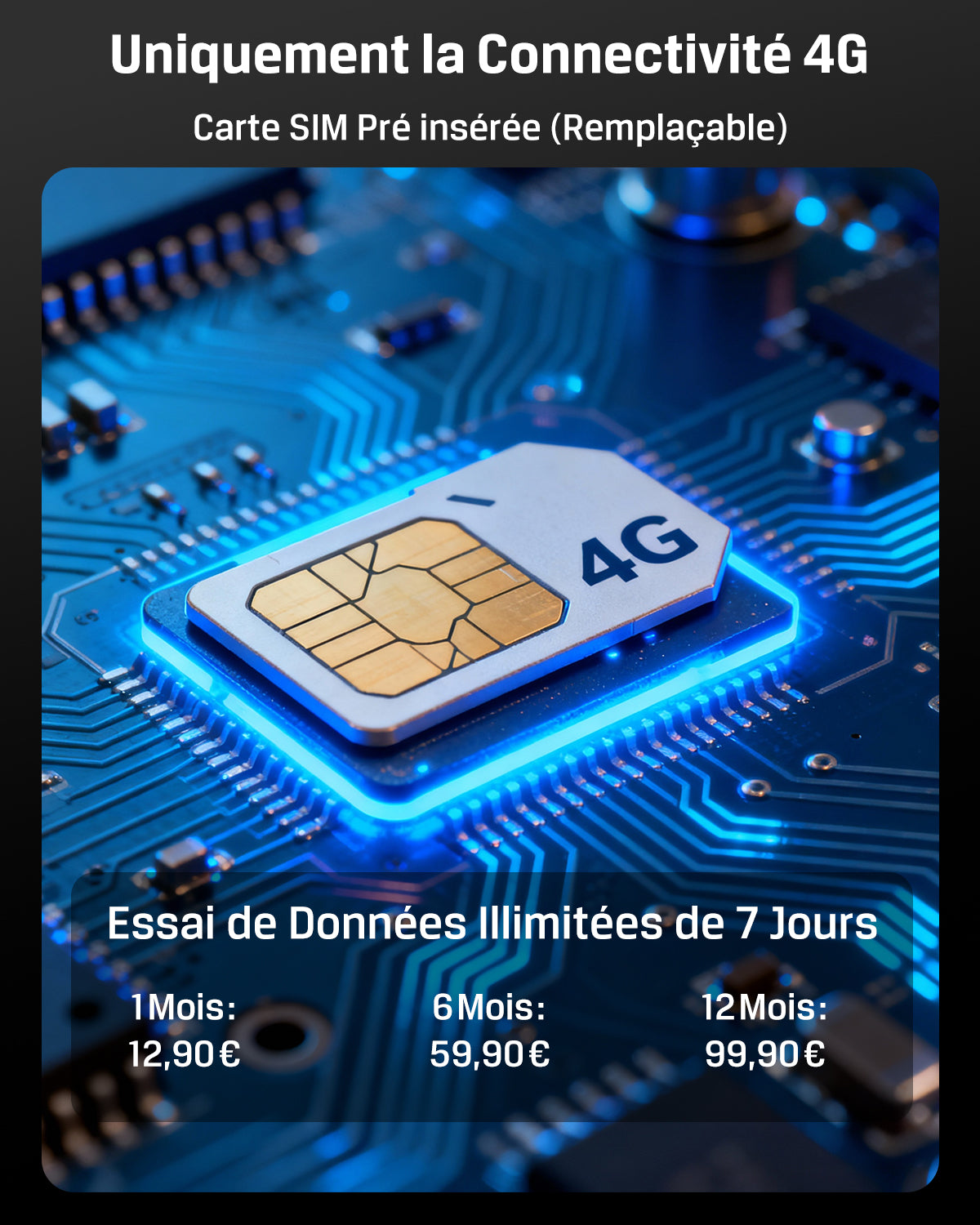 Xega Portable 4G Camera Surveillance avec Carte SIM, CCTV Caméra sans Wi-FI avec Batterie 10000mAh,Pan 180