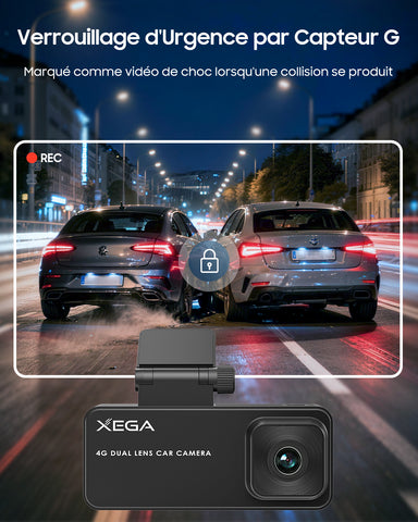 XEGA 2K 4G Dashcam Voiture avec Carte SIM, OBD Camera Voiture sans WiFi