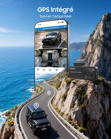 XEGA 2K 4G Dashcam Voiture avec Carte SIM, OBD Camera Voiture sans WiFi