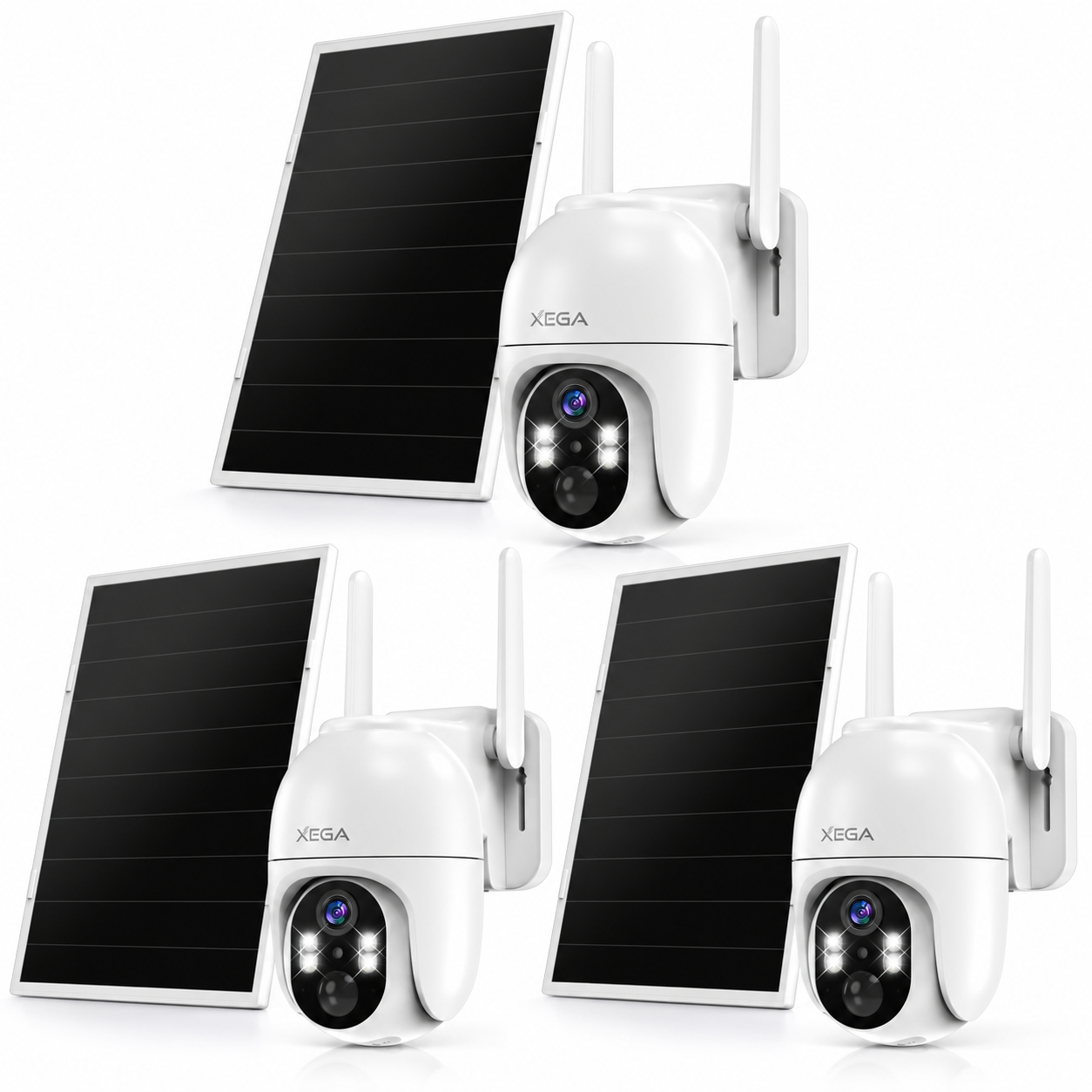 Xega 4G LTE Caméra Surveillance Solaire avec Carte SIM,Enregistrement 24h