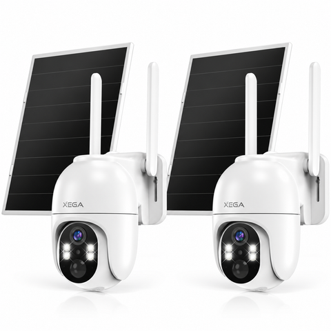 Xega 4G LTE Caméra Surveillance Solaire avec Carte SIM,Enregistrement 24h