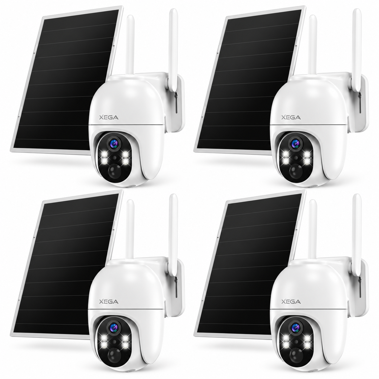 Xega 4G LTE Caméra Surveillance Solaire avec Carte SIM,Enregistrement 24h