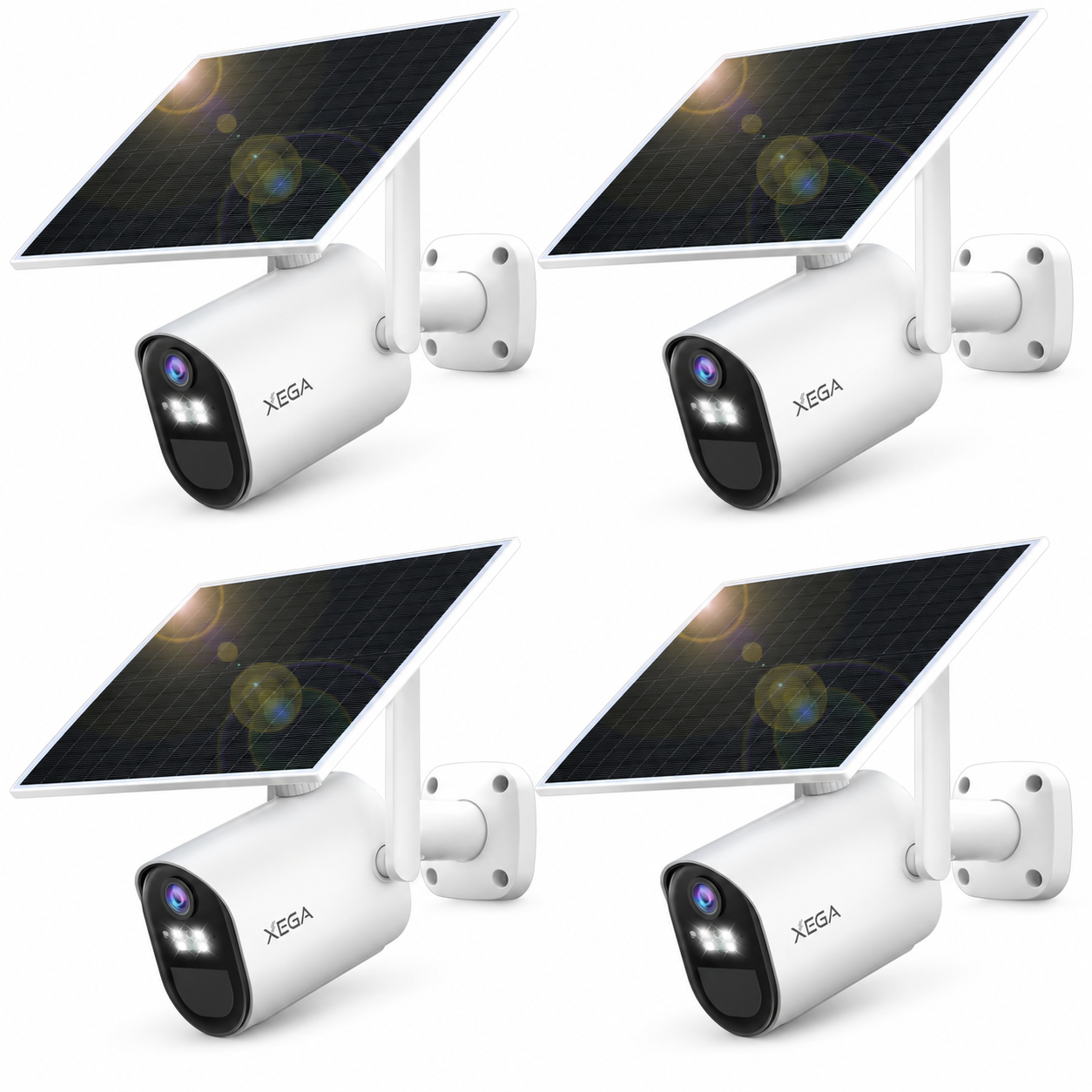 Xega Caméra de Surveillance 4G Solaire 2K avec Carte SIM – Sans Wi‑Fi, Batterie 7 800 mAh