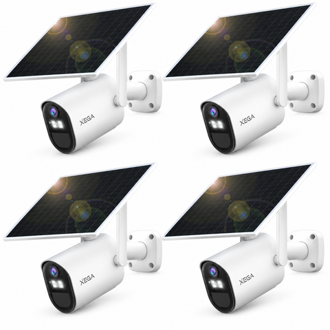 Xega Caméra de Surveillance 4G Solaire 2K avec Carte SIM – Sans Wi‑Fi, Batterie 7 800 mAh